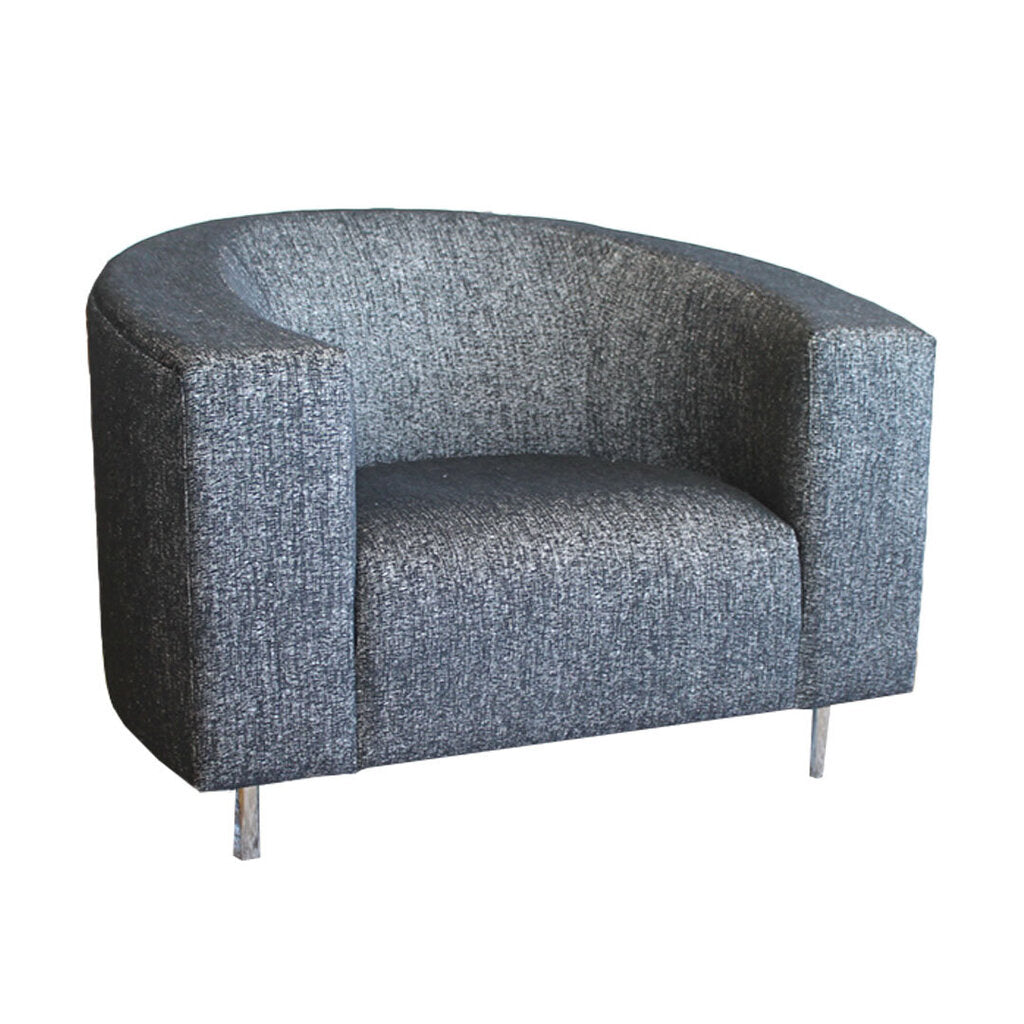 Lazar Upholstered Tub Chair w/Chrome Legs
