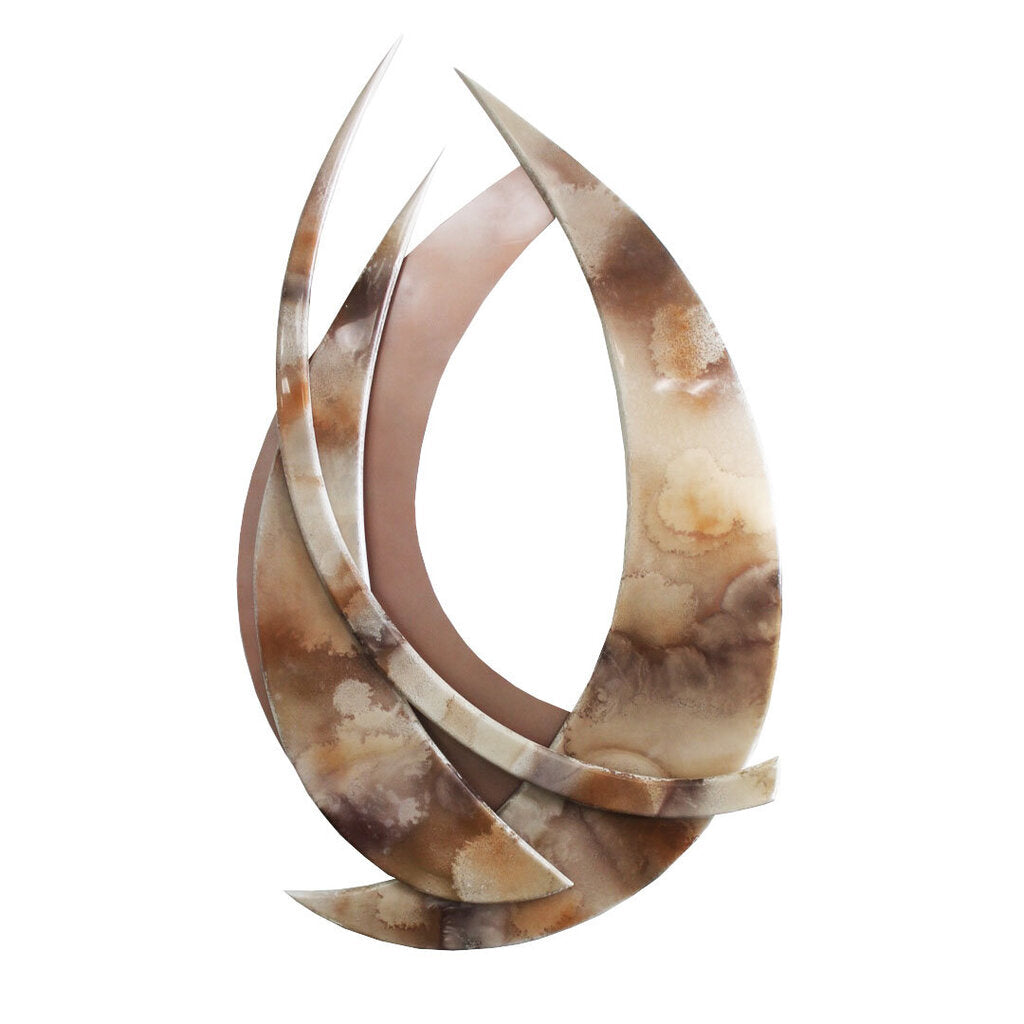 Tom Belloni Sculpture, Polished Colored Resin on Wood w/Layers of Burnished Metal