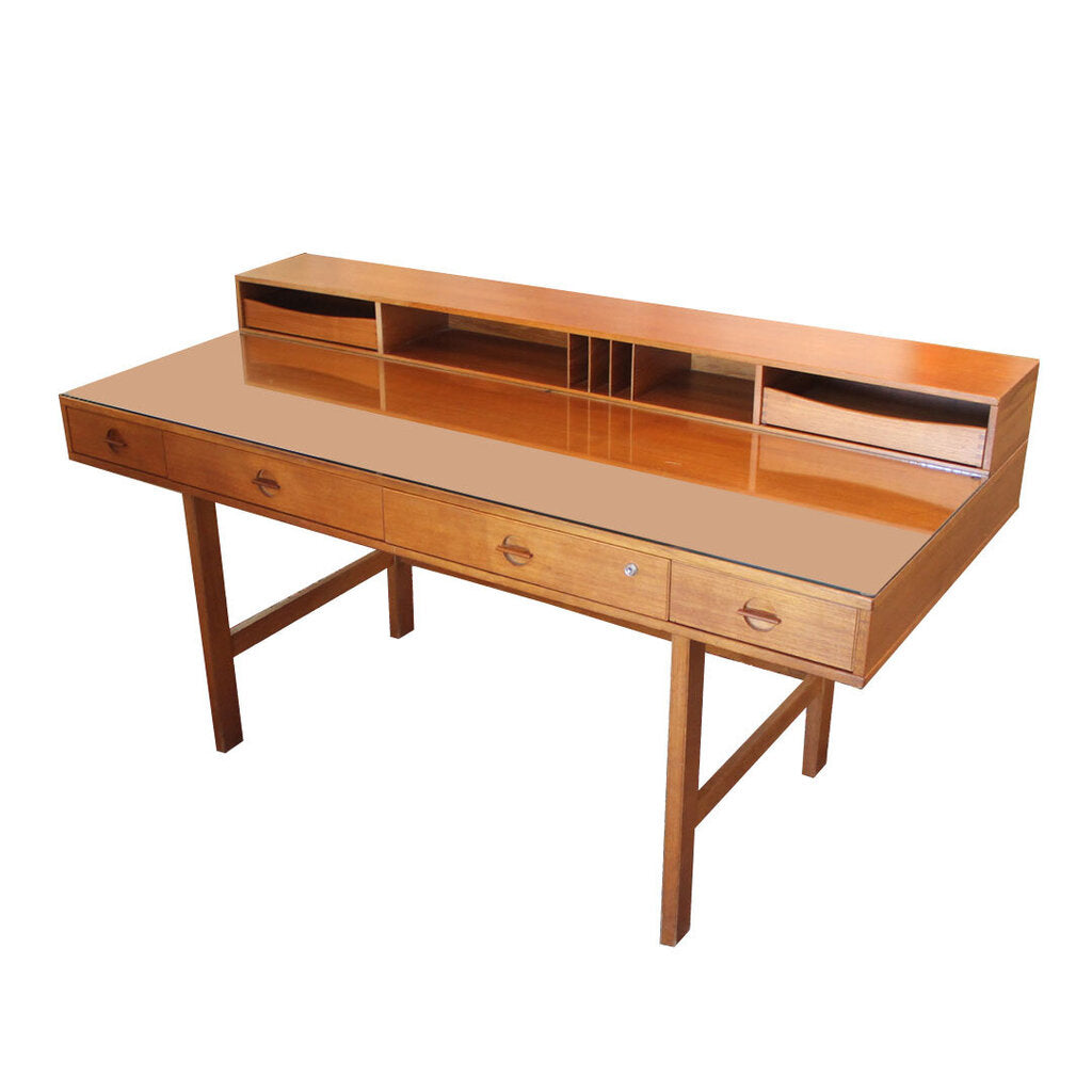 Danish Mid-Century Flip-Top, Teak Writing Desk
