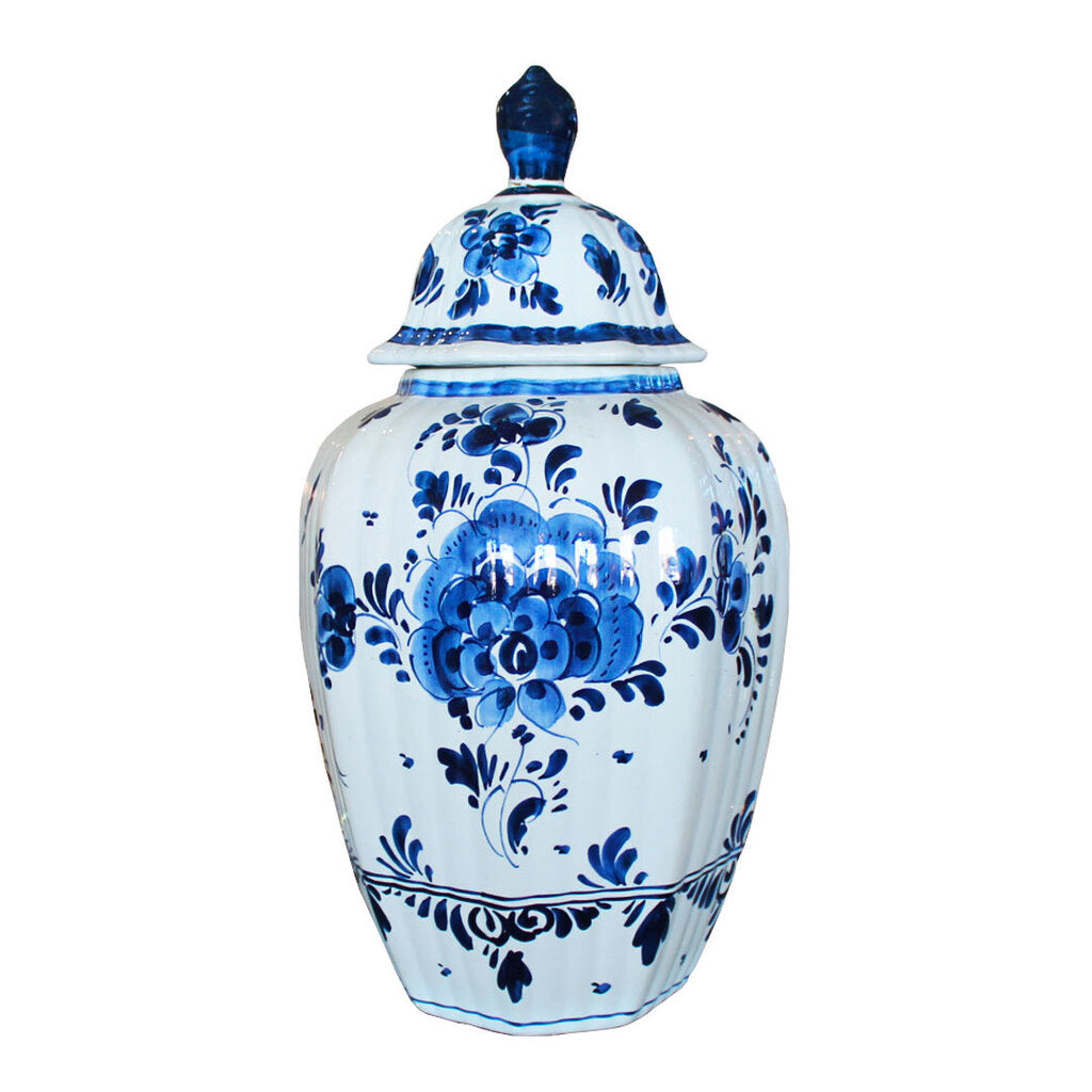 Delft Holland Porcelain Blue & White Jar w/Cover