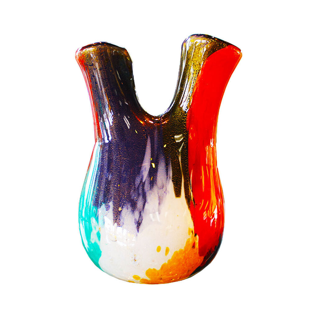 Dan Martens Murano Painterly Oriente Gold Fleck Italian Art Glass Double Spout
