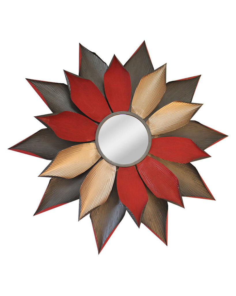 Cyan Designe Blossom Mirror, Red & Grey