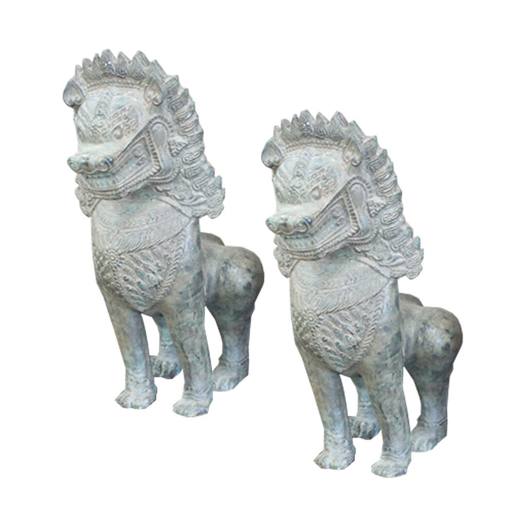 Vintage Brass Thai Khmer Lions