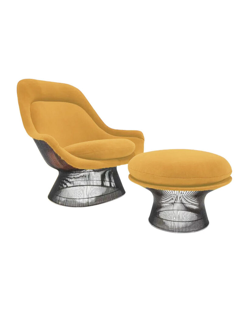 In the Style of Warren Platner for Knoll Easy Lounge Chair & Ottoman