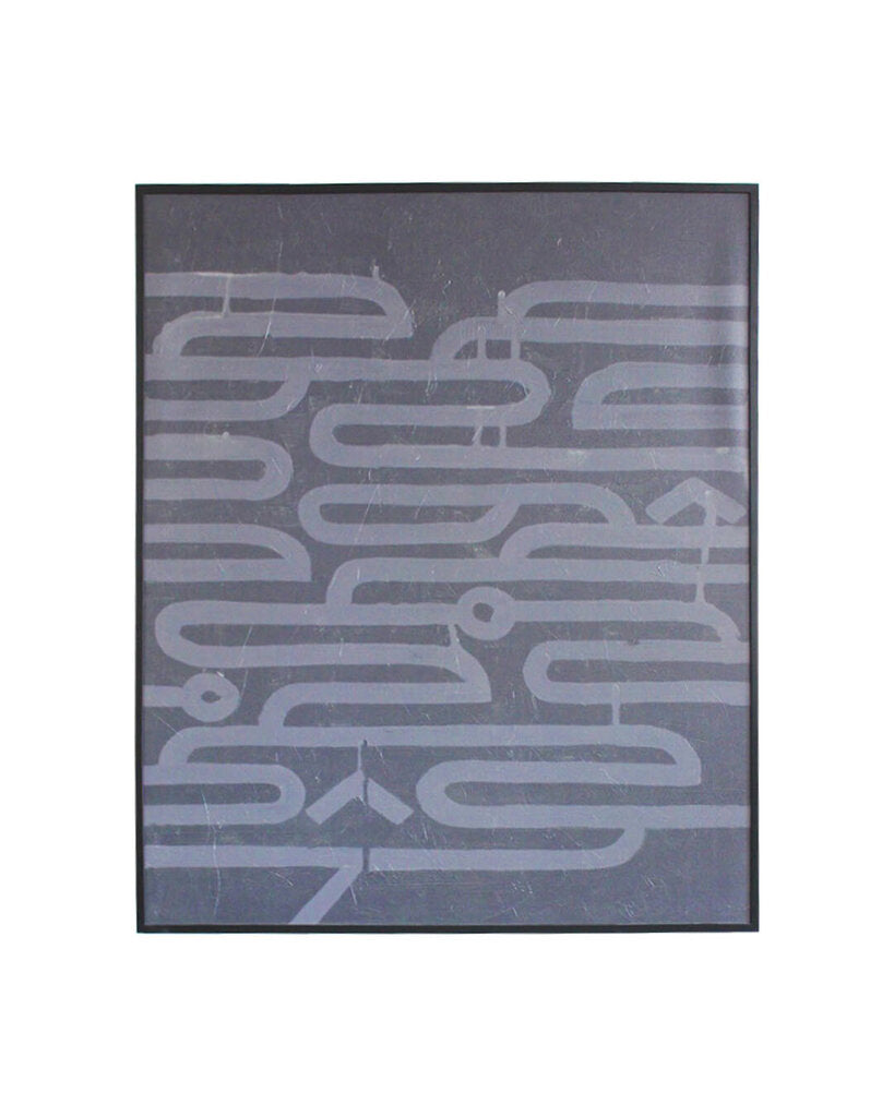 Restoration Hardware "Luminous" Acrylic Canvas, Black w/Grey Abstract