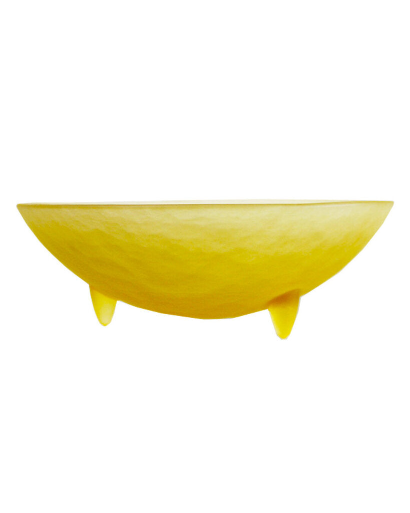 Karen Harlow Pale Yellow Footed Cut Glass Bowl