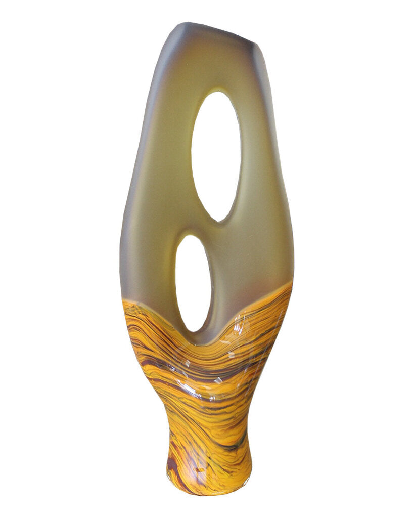 Trans Terra Ceia in Yellow Glass Sculpture by Bernard Katz