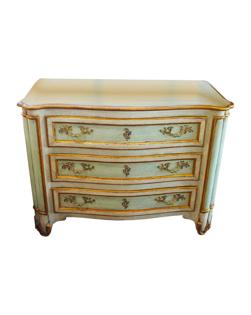 Dessin Fornir Serpentine Painted Chests - PAIR 46W 22D 34H