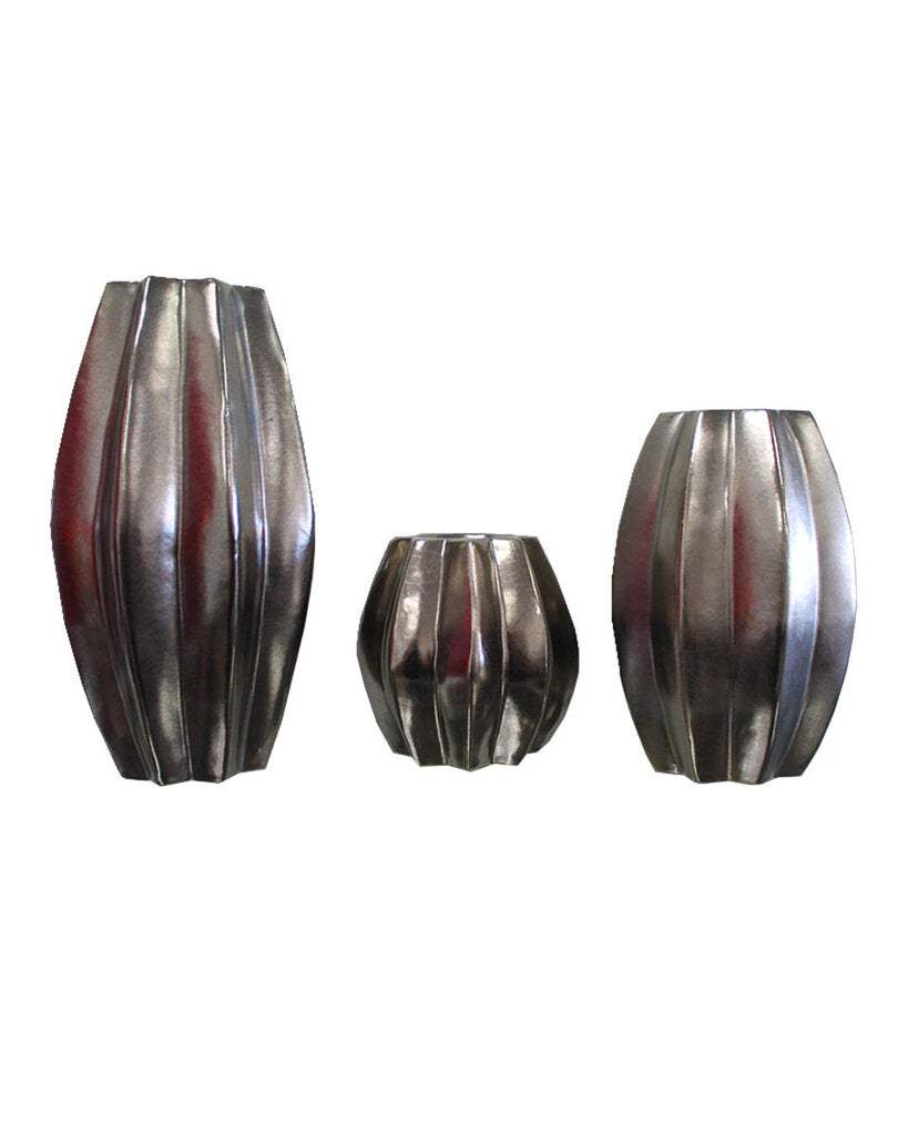 Nickel Finish Ceramic Candle Holders