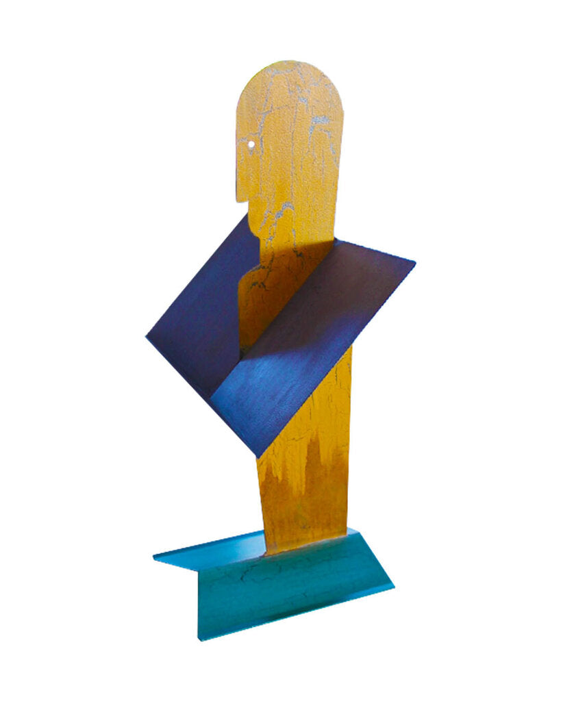 Distressed Painted Metal Figure Book Holder 18.5W 12D 29H