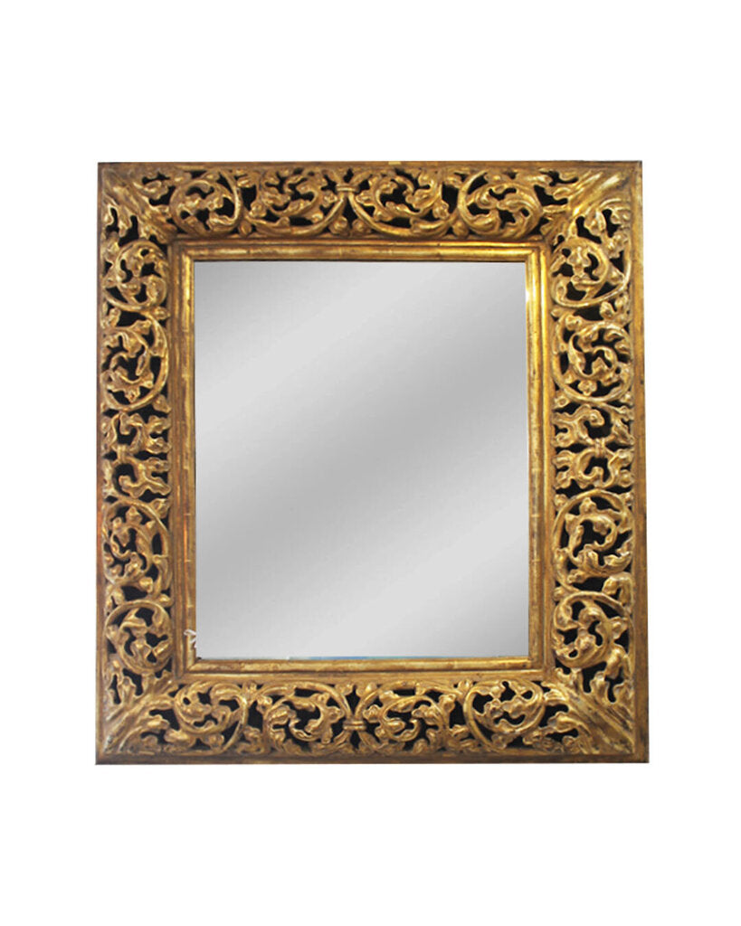Italian 1940's Giltwood Mirror w/Carved Frame