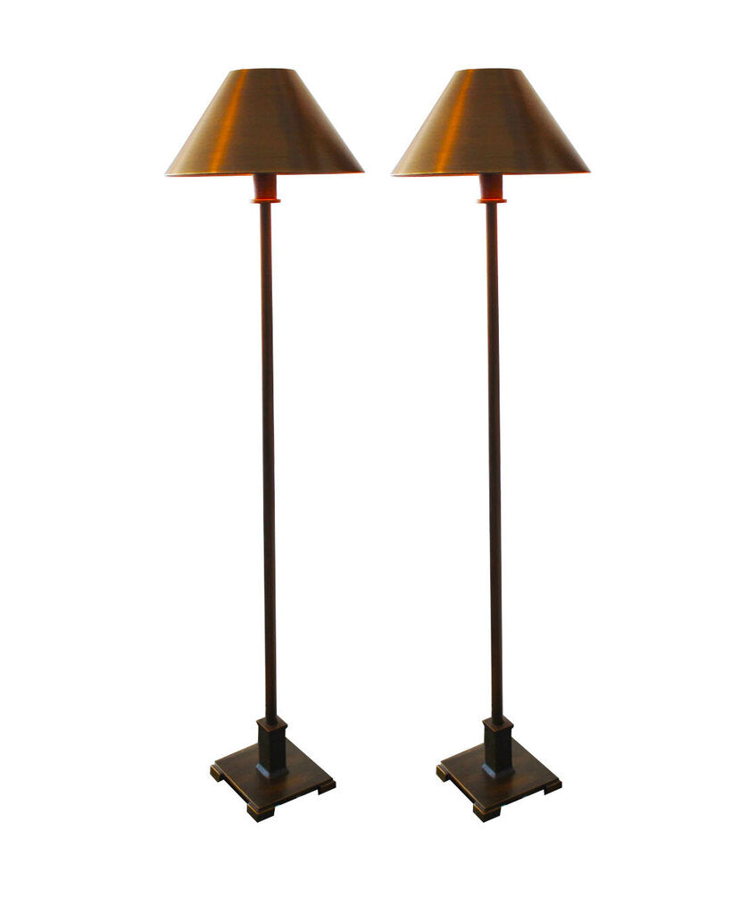Restoration Hardware Vintage Brass Petite Candlestick Buffet Lamps - PAIR