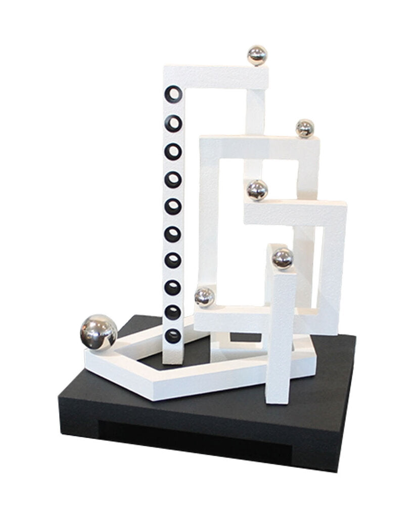 "Avalanche" Textured w/Black Metal Base, Chrome Balls
