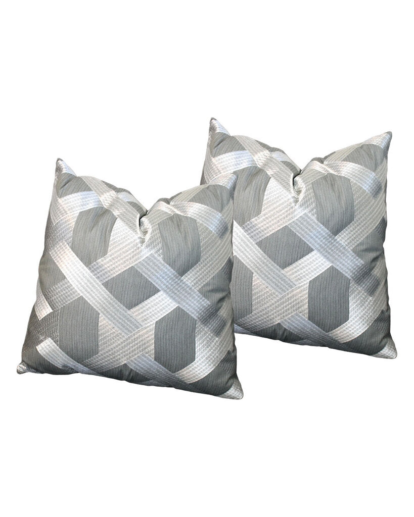 Custom Metallic Silver/Grey Accent Pillows (PAIR)