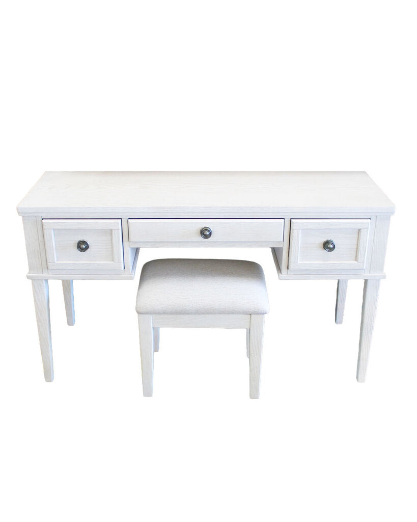 Ashley Furniture White Vanity Desk w/Stool 52W 20D 30H