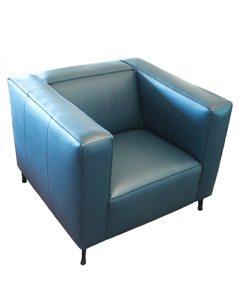 De Sede Blue Leather Arm Chair 36" x 35" x 29"