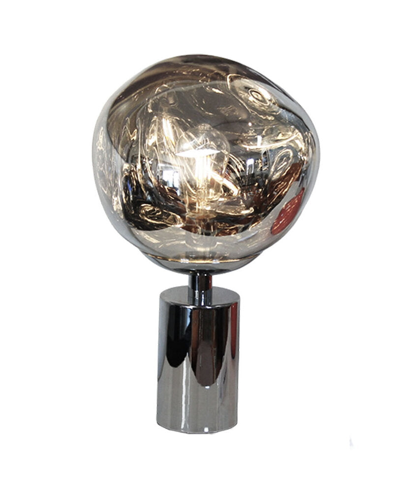 Tom Dixon Melt Table Lamps, Silver Cyliner Base/Silver Top 18"H (PAIR)