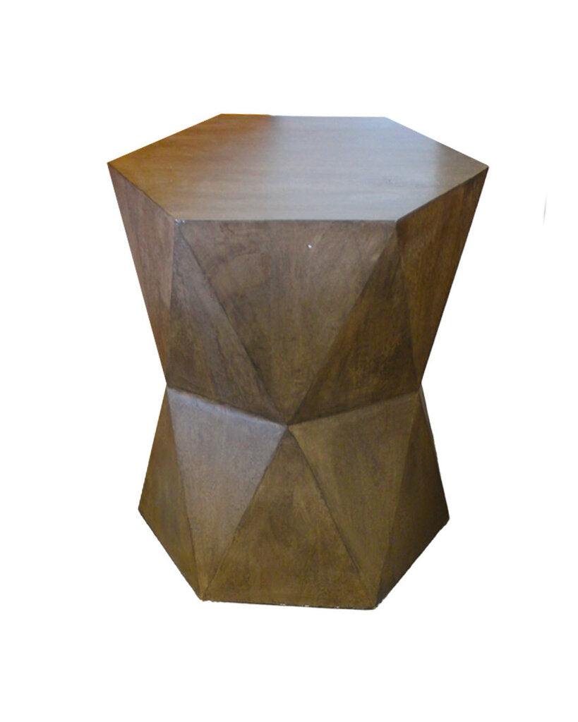 Polygon Cerused Charcoal Accent Table