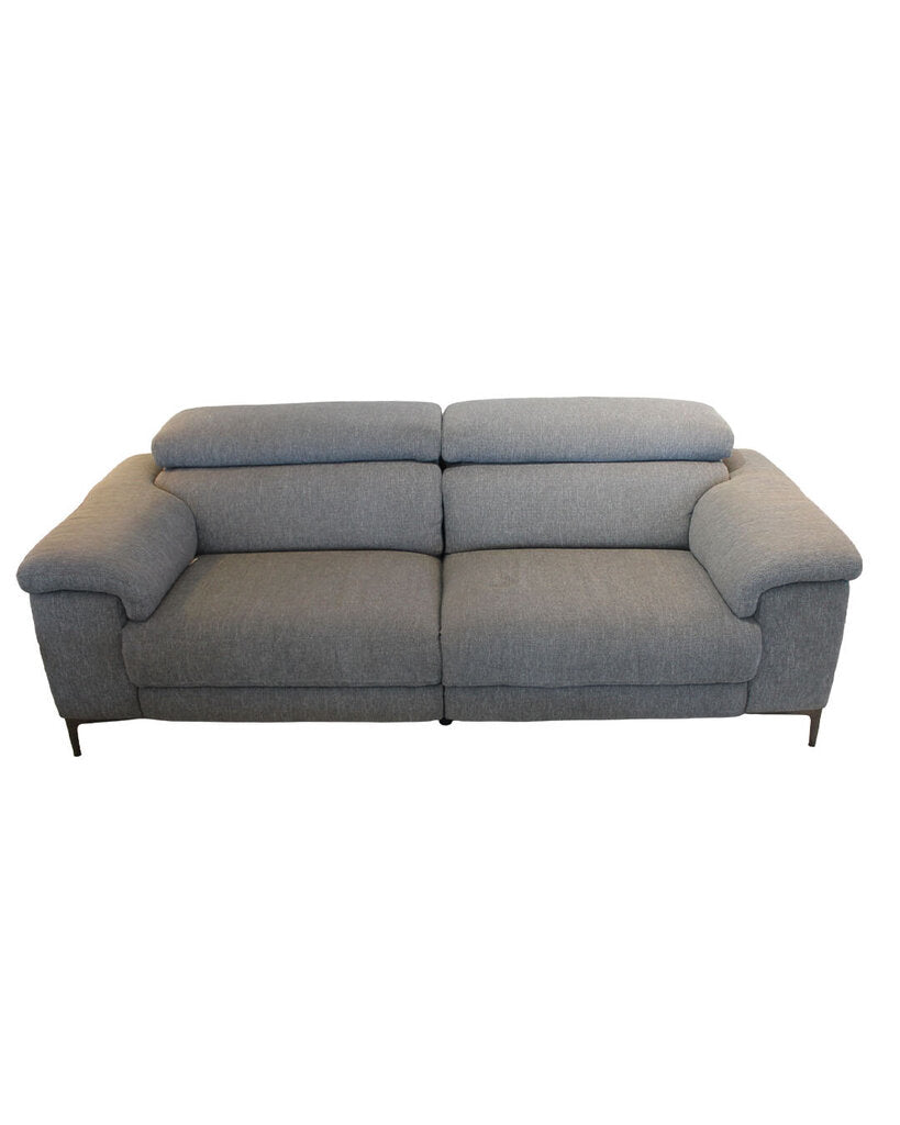 Living Spaces Talin Grey Power Reclining Sofa w/Adjustable Headrest 84W 39D 37H