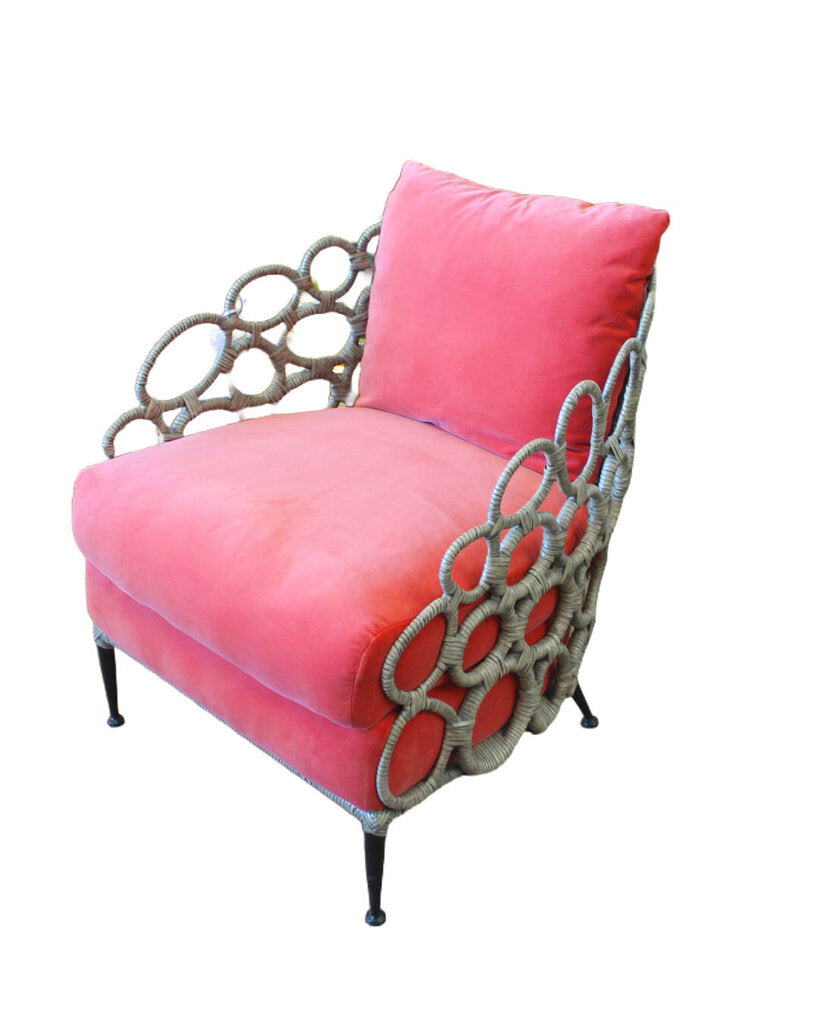 Palecek Ella Woven Rattan Occasional Chair 26 x 32.5 x 30"H