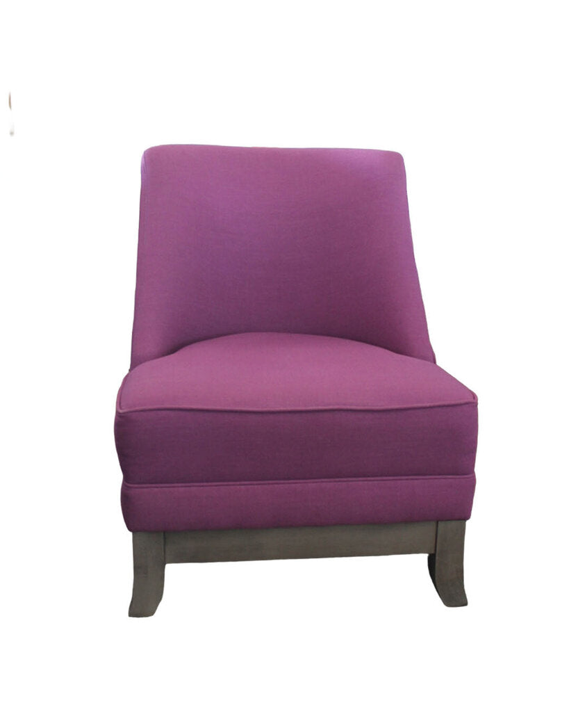 Lee Upholstered Armless Slipper Accent Chair w/Grey Wooden Base 23.5W 27.5D 30.25H