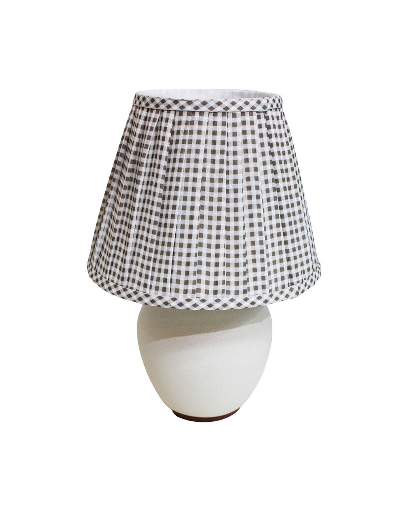 Ceramic Table Lamps w/Gingham Shades 16.5H - PAIR