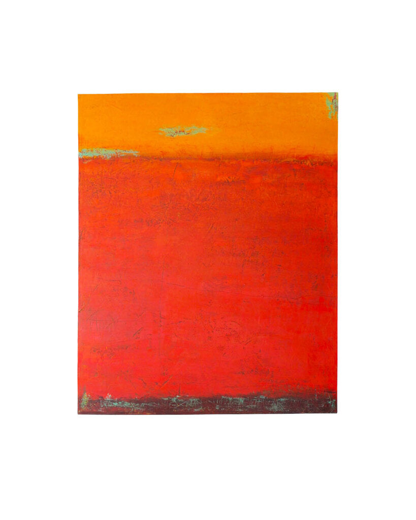 Signed Peggy Hinaekian "Desert Shadows in Red II" 48W 60H