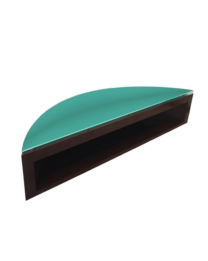 Floating Frosted Glass & Finished Wood TV Console 83W 24D 16H