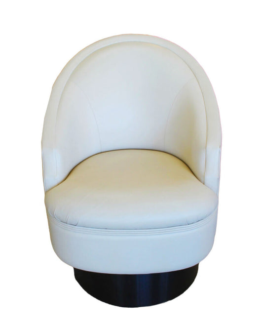 Robert J. Scott Marina Swivel Chair, Light Tan Leather 28W 33D 37H