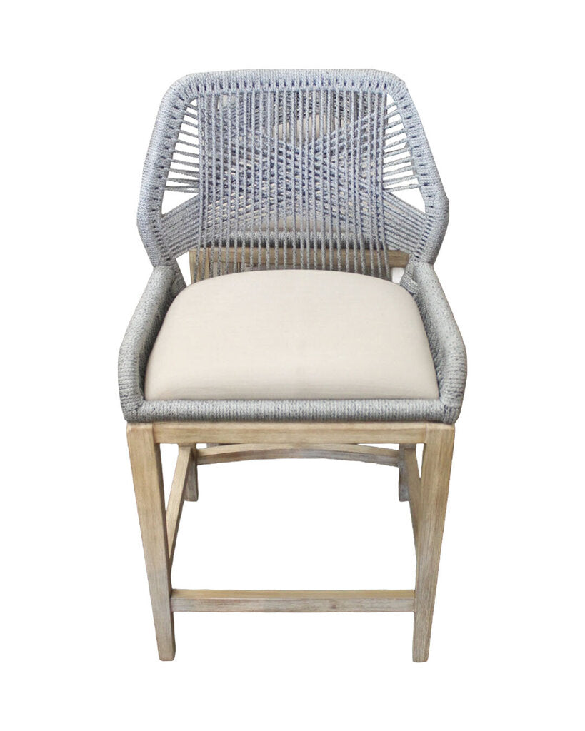 Essentials for Living Loom Platinum Rope Counter Stools 23.5W 22D 40SH - SET OF 4
