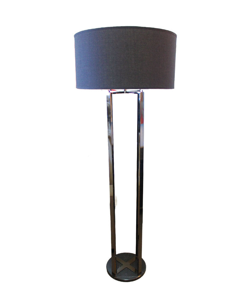 Meredith Baer Metal Floor Lamp w/Black Marble & Shade 72H