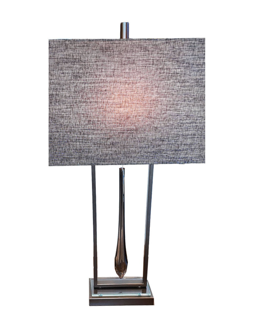 Harp & Finial Calhahan Table Lamps, Grey Shades - PAIR