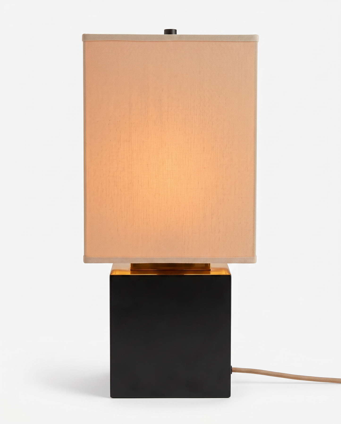 Barragan Black Block Table Lamps w/Fabric Shades (PAIR) 27.5H