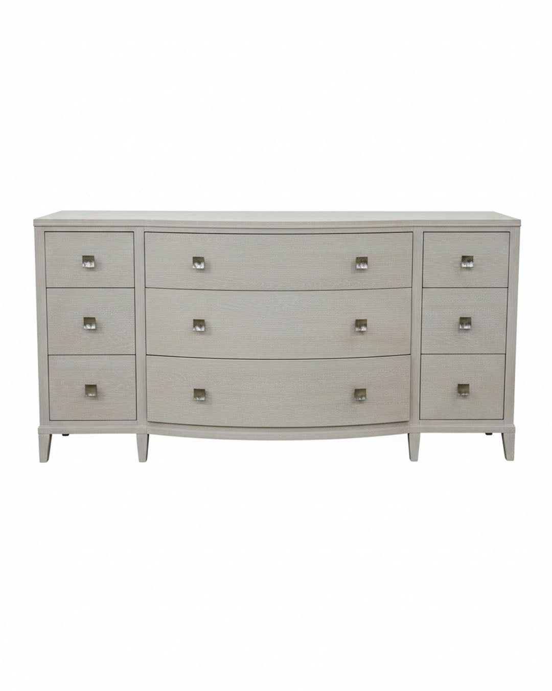 Bernhardt East Hampton Aged Silver, Cerused Linen 9-Drawer Dresser 72W 23D 37.5H