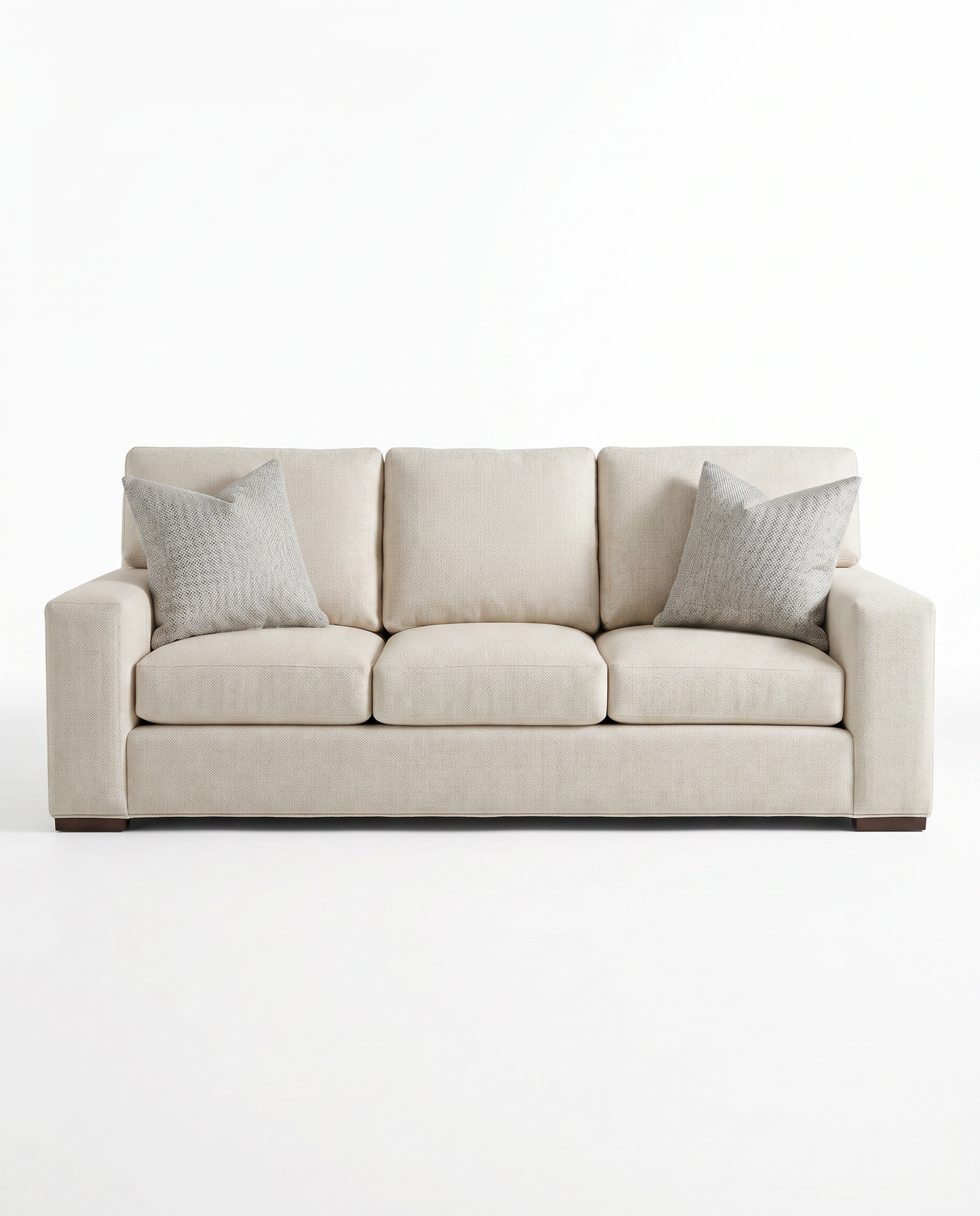 Century Upholstered 3-Cushion Sofa w/4 Accent Pillows 87W 38D 31H