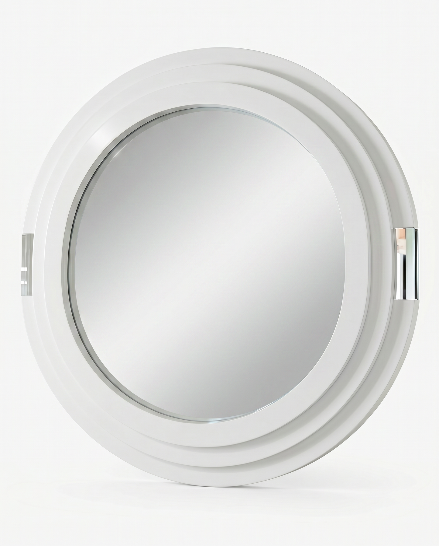 Crate and Barrel Lewes White Plaster Wall Mirror, Tiered Frame 36W x 39H