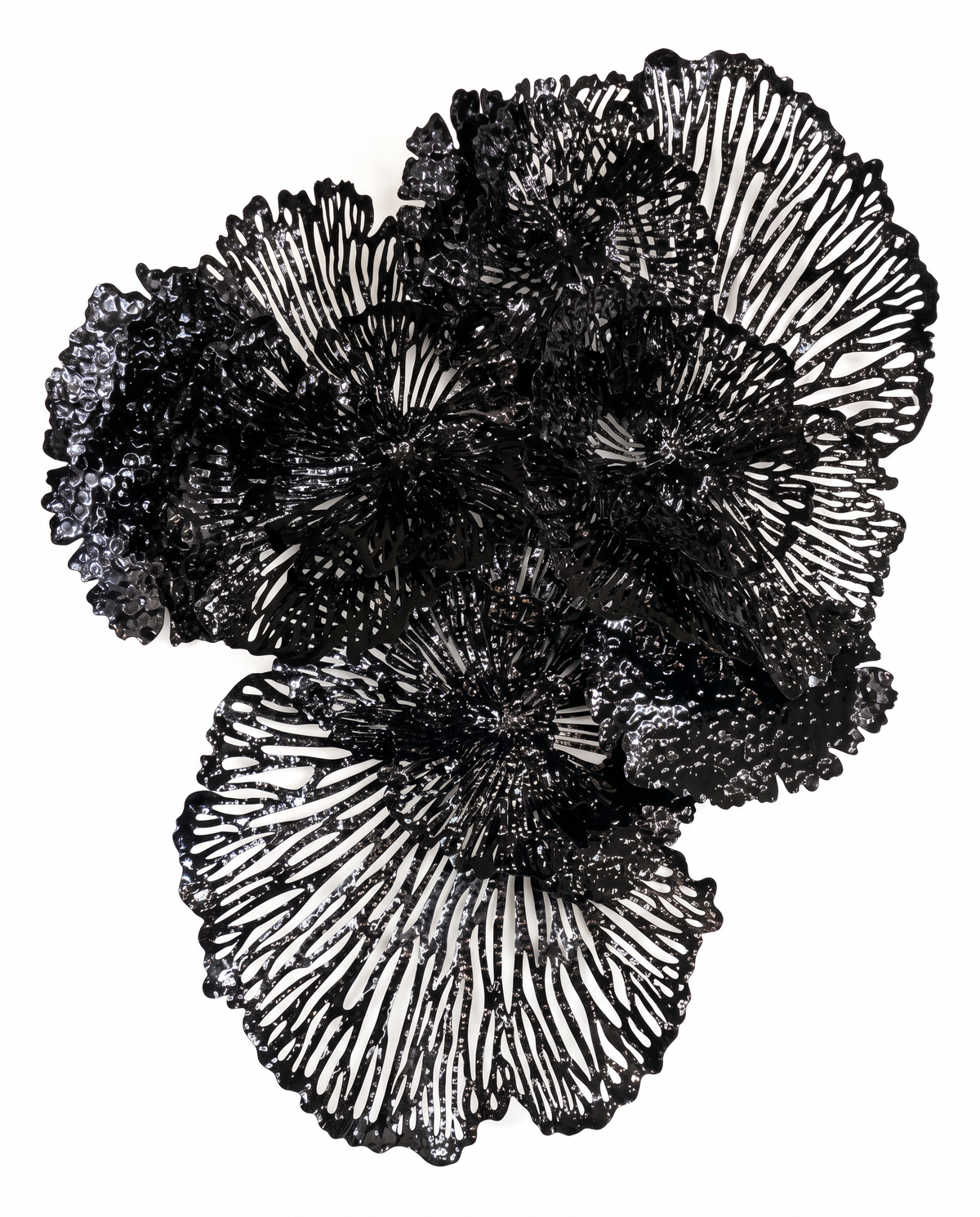 Flower Wall Art, Abstract, Black Metal 63 x 48
