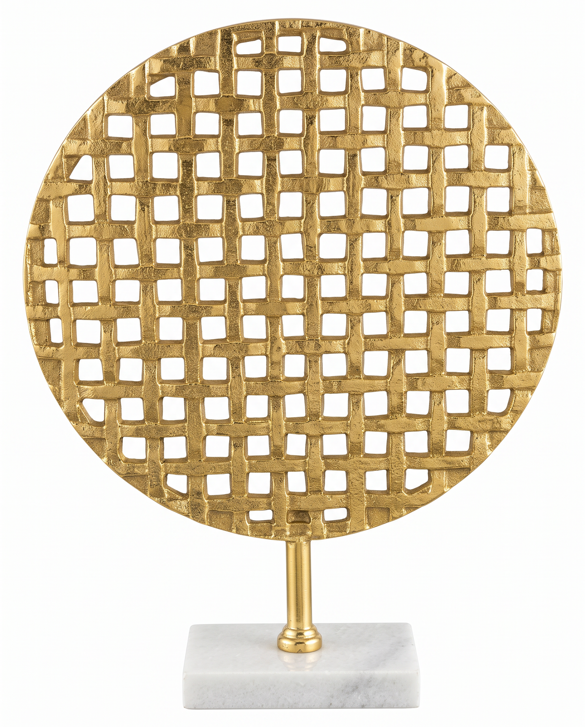 Gold Mesh on Marble Base Centerpiece 17.5H