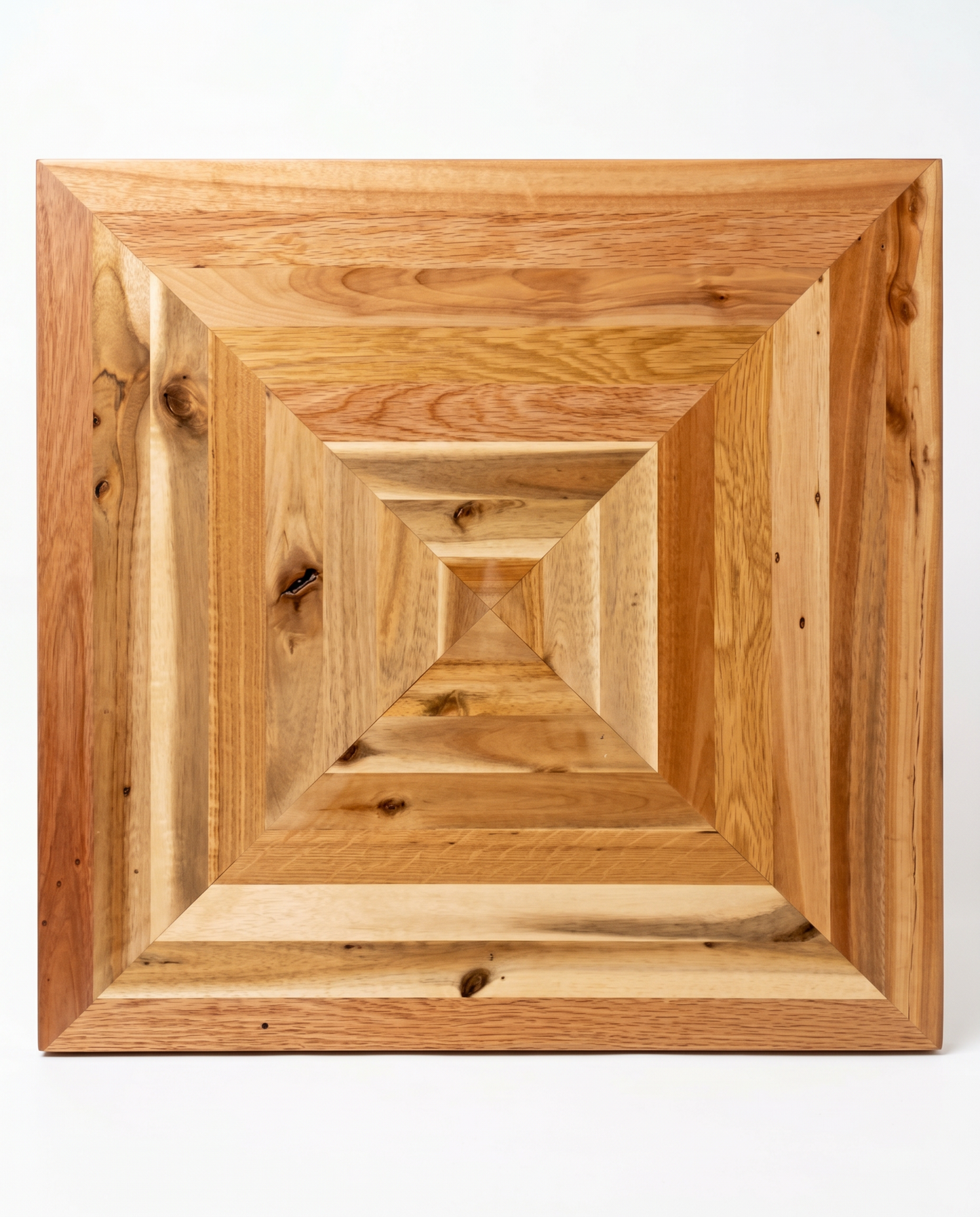 Hand Crafted Natural Wood Wall Panel 24"Sq (4 available)