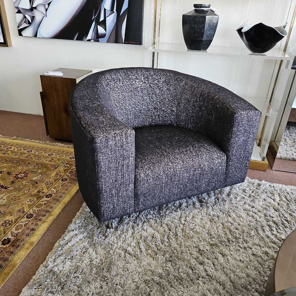 Lazar Upholstered Tub Chair w/Chrome Legs