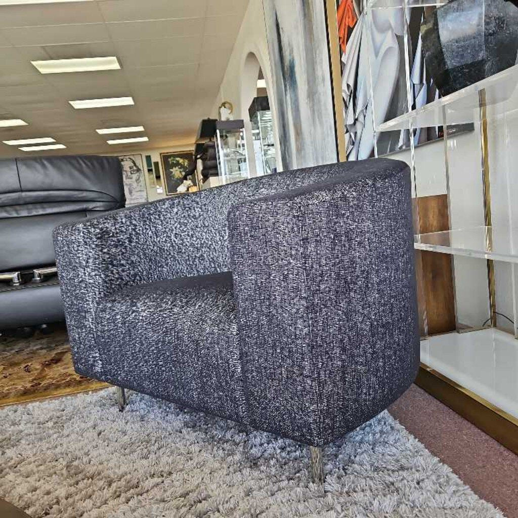 Lazar Upholstered Tub Chair w/Chrome Legs