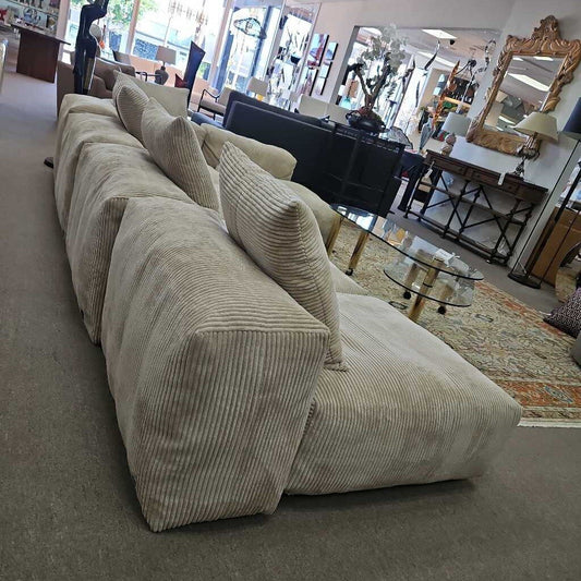 Vetsak Modular Sofa 11pcs, Sand Cord Velour 11'4"W - AS SHOWN