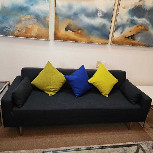 Blue Dot Blue Sofa w/Metal Legs 80W 32D 31H