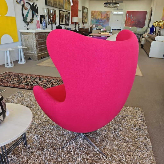 Anne Jacobsen Style Egg Chair, Red Fabric 32 x 33 x 43