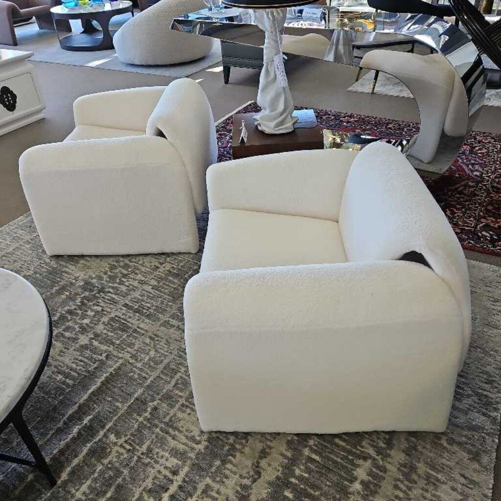 Dolce Natural Accent Chairs, White by JoFran (PAIR) 39 x 30.5 x 23.5