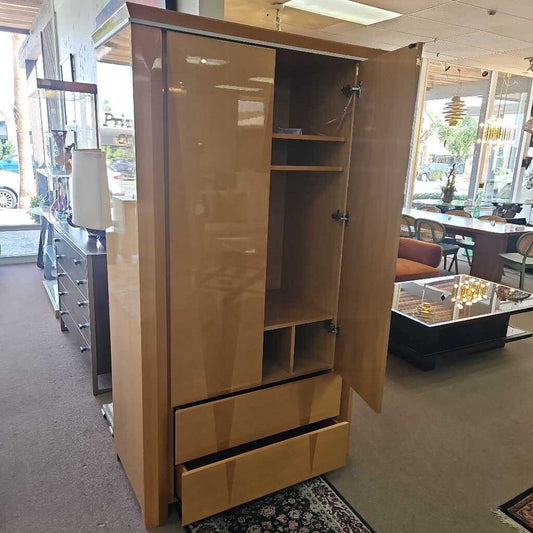 Georgio Collection Italia Mont Blanc Armoire, Geometric Lines, Functional Storage 43W 22.5D 78H