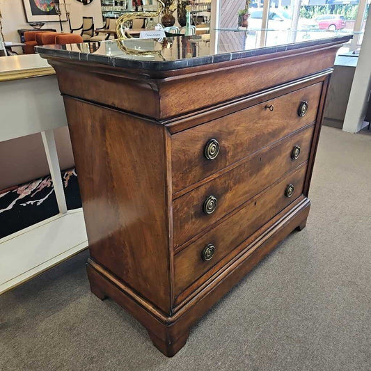 French Louis Philipe Style Commode w/3-Drawers/Hidden Drawer 47W 20.5D 39.5H