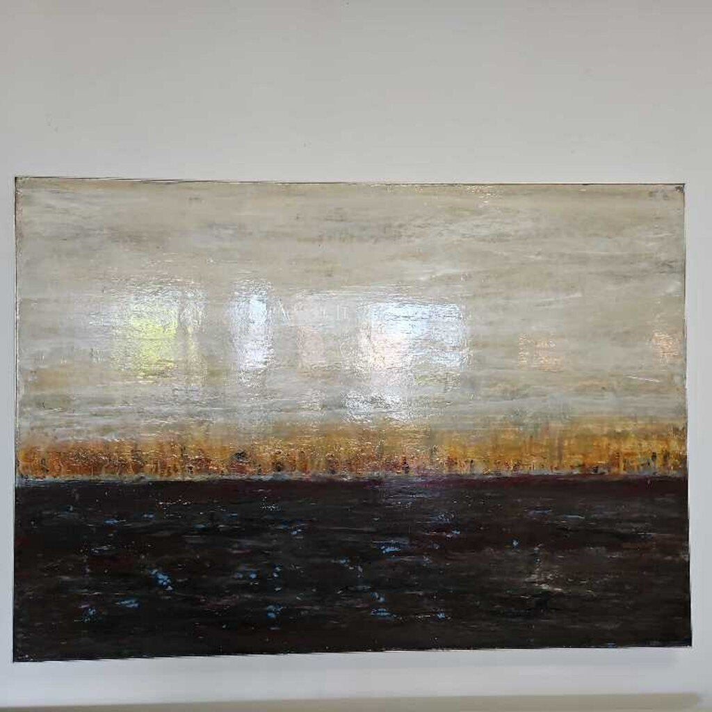 Signed on Reverse, Mark Wilson Oil on Wood, 60 x 43