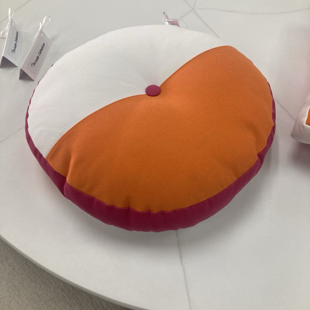 Oblique Studio Palm Springs Collection Accent Pillow, Pink/White/Orange 15.5Dia