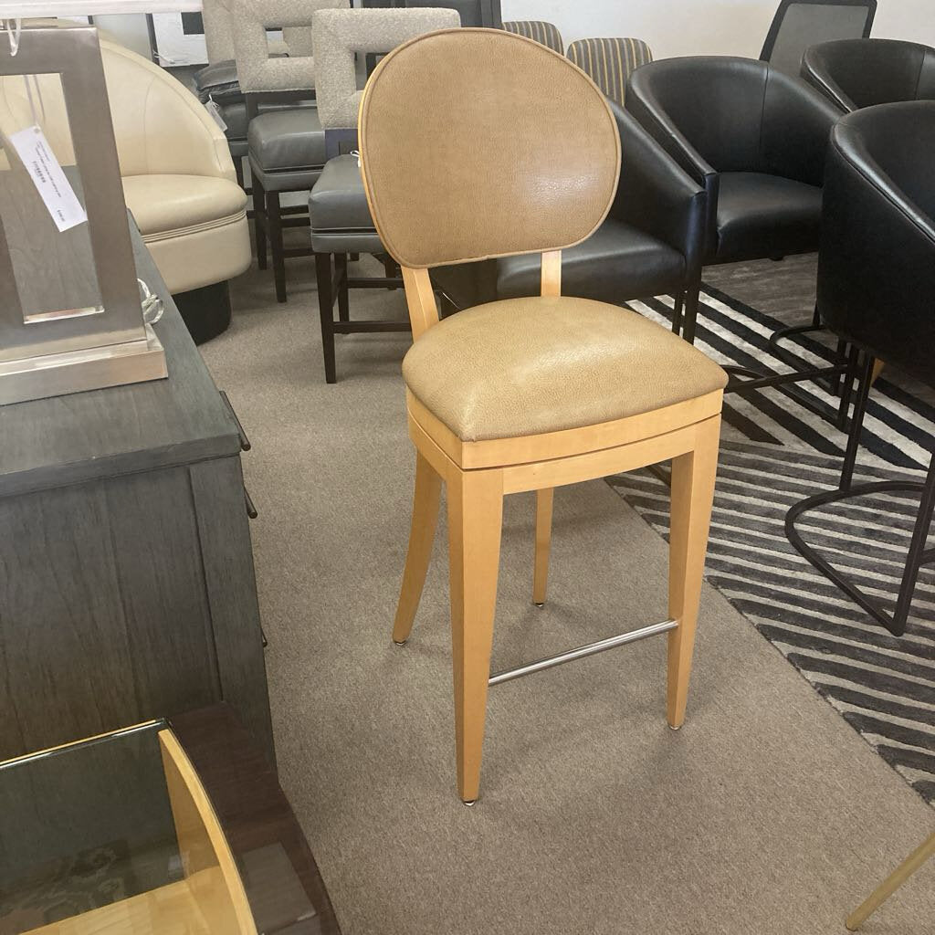 Berman Rosetti Jake Swivel Bar Stools, Honey Maple Wood 18.5W 21D 47H - SET OF 4